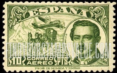 FindYourStampsValue: Air Post: Mail Coach, Plane and Count of St. Louis