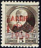 FindYourStampsValue: Revolutionary Overprints, Nationalist (Revolutionary) Forces, San Sebastian, Use in Province of Guipuzcoa: Francisco Pi y Margall