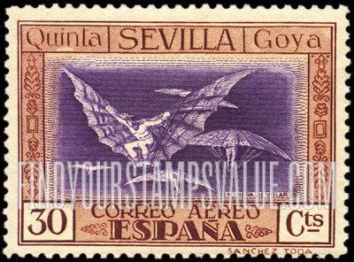 FindYourStampsValue: Air Post: Goya, Fantasy of Flight
