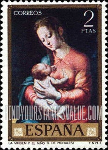FindYourStampsValue: Morales Paintings: Madonna and Child