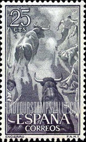 FindYourStampsValue: Running with the bulls, Pamplona