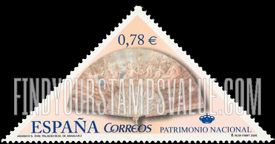 FindYourStampsValue: Fans: Fan depicting Nymphs