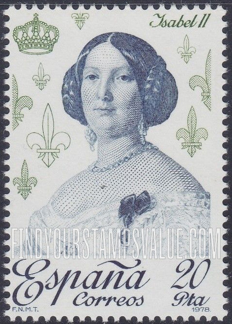 FindYourStampsValue: Rulers of Spain: Isabella II