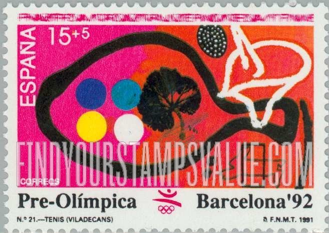 FindYourStampsValue: Semi-Postal: 1992 Summer Olympics, Barcelona, Tennis