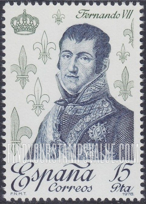 FindYourStampsValue: Rulers of Spain: Ferdinand VII
