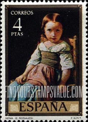 FindYourStampsValue: Stamp Day (Eduardo Rosales, 1836-73, Paintings): Nena (little girl)