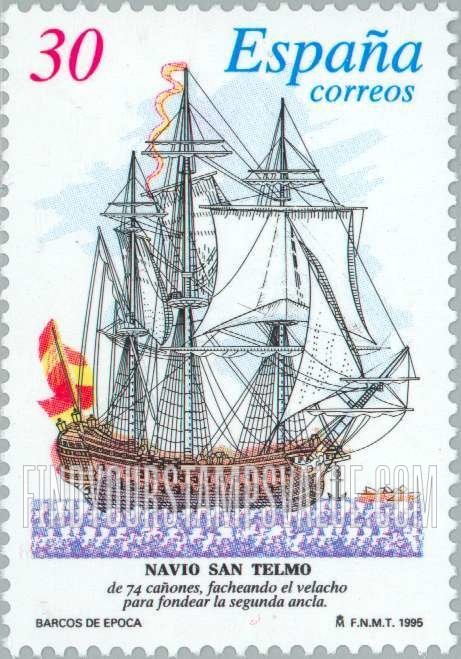 FindYourStampsValue: 18th Century Sailing Ships: San Telmo
