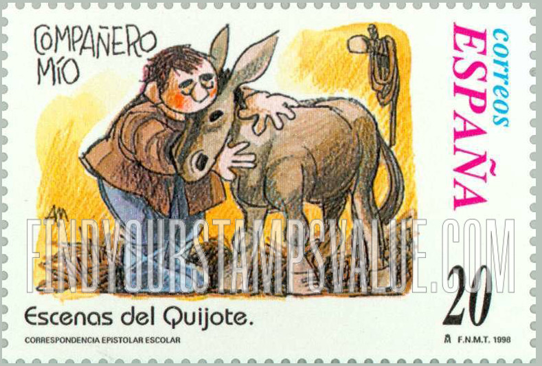 FindYourStampsValue: Letter Writing, Scenes from “Don Quixote”: “Compañero mío”