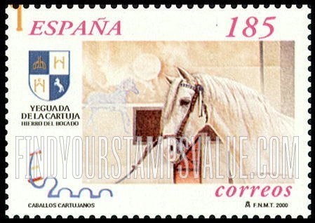 FindYourStampsValue: Carthusian Horses Type of 1998: Horse with bridle