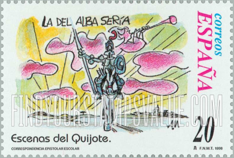 FindYourStampsValue: Letter Writing, Scenes from “Don Quixote”: “La del alba sería”