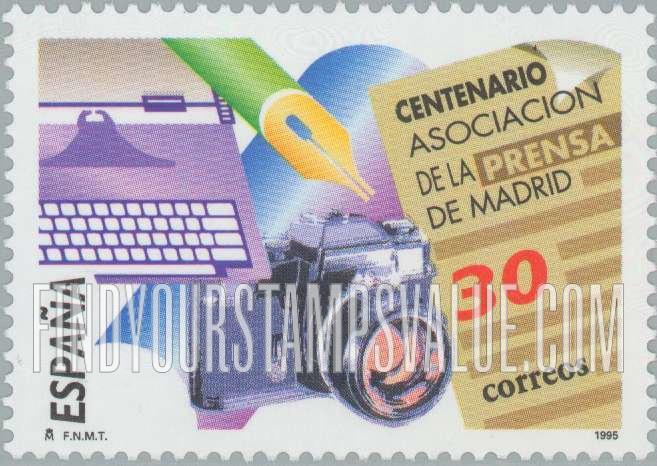 FindYourStampsValue: Press Association of Madrid, Centenary