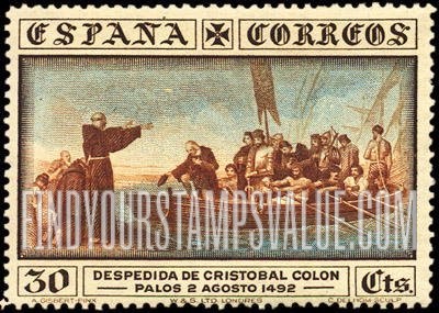 FindYourStampsValue: Columbus Leaving Palos