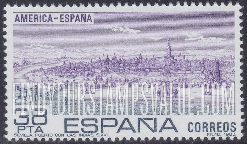 FindYourStampsValue: View of Seville, 16th cent.