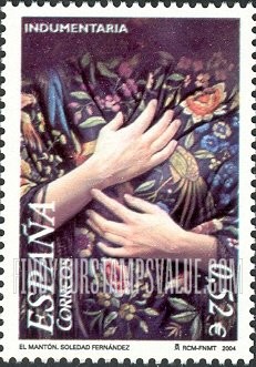 FindYourStampsValue: Paintings of Shawls, by Soledad Fernández: Shawl, hands