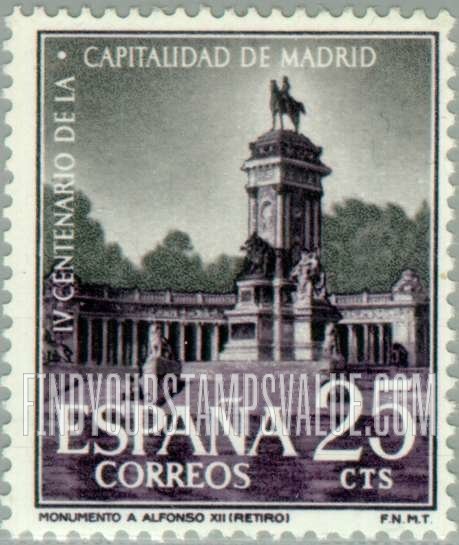 FindYourStampsValue: Alfonso XII Monument, Retiro Park