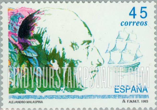 FindYourStampsValue: Explorers: Alejandro Malaspina (1754-1809), Italian explorer of South America