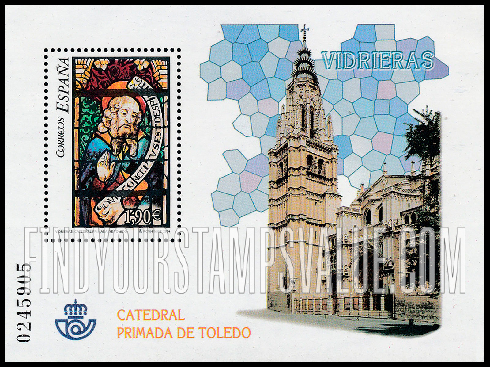 FindYourStampsValue: Stained Glass, Toledo Cathedral