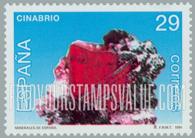 FindYourStampsValue: Minerals: Cinnabar