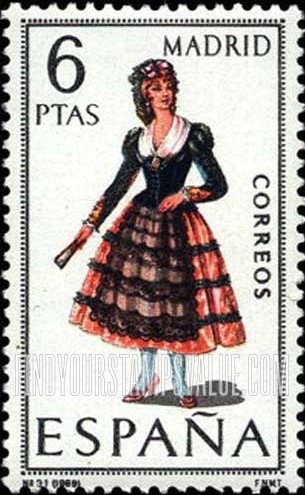 FindYourStampsValue: Regional Costumes Issue: Woman from Madrid