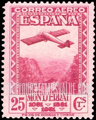 FindYourStampsValue: Air Post: Montserrat, Plane over Montserrat Pass