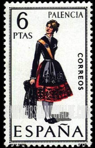 FindYourStampsValue: Regional Costumes Issue: Woman from Palencia