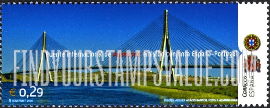 FindYourStampsValue: Bridges Between Spain and Portugal: Ayamonte International Bridge (Vila Real de Santo António)