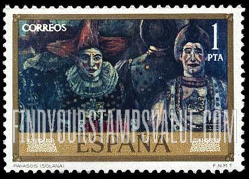 FindYourStampsValue: Gutierrez Solana Paintings: Clowns