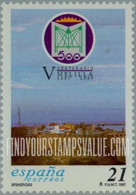 FindYourStampsValue: Anniversaries: City of Melilla, 500th anniversary
