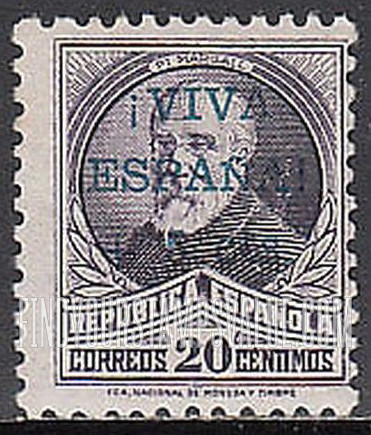 FindYourStampsValue: Revolutionary Overprints, Nationalist (Revolutionary) Forces, Semi-Postal: Francisco Pi y Margall