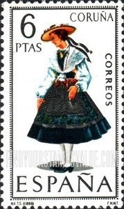 FindYourStampsValue: Regional Costumes Issue: Woman from Coruna