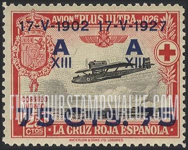 FindYourStampsValue: Semi-Postal: Coronation Silver Jubilee, Ramon Franco’s Plane Plus Ultra