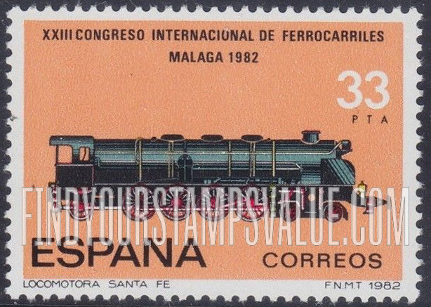FindYourStampsValue: Santa Fe locomotive