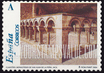 FindYourStampsValue: Roman Art of Jaca: Cloister, Monastery of San Juan de la Peña