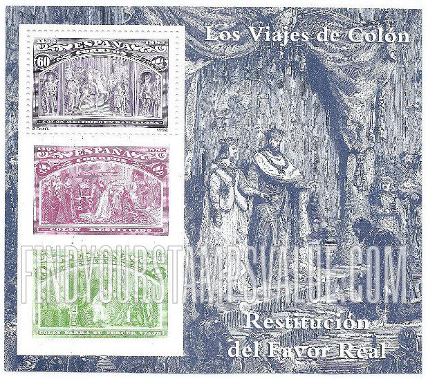FindYourStampsValue: Voyages of Columbus: Columbus welcomed at Barcelona