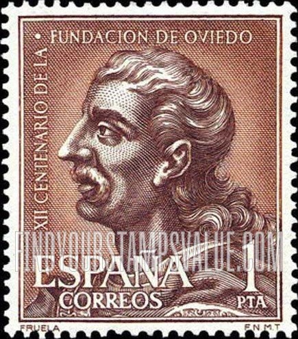 FindYourStampsValue: King Fruela I, founder of Oviedo