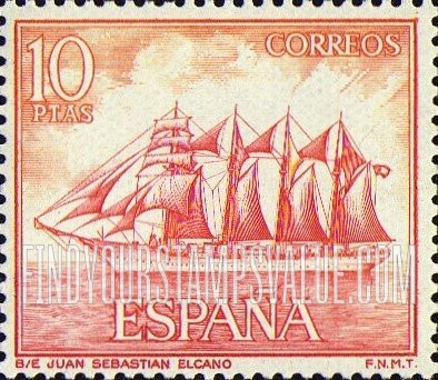 FindYourStampsValue: Training ship, Juan Sebastian Elcano