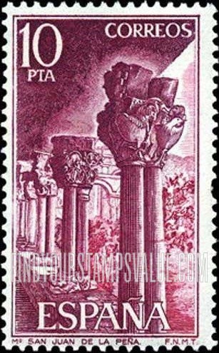 FindYourStampsValue: Ruined Columns, San Juan de la Peña