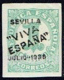 FindYourStampsValue: Revolutionary Overprints, Nationalist (Revolutionary) Forces, Seville: Numeral