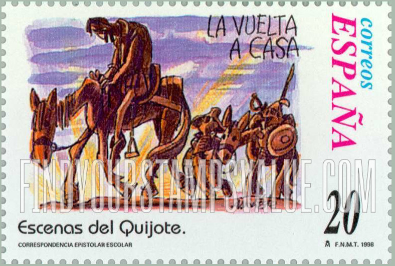 FindYourStampsValue: Letter Writing, Scenes from “Don Quixote”: “La vuelta a casa”