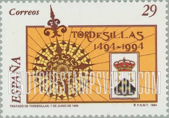 FindYourStampsValue: Treaty of Tordesillas, 500th Anniversary