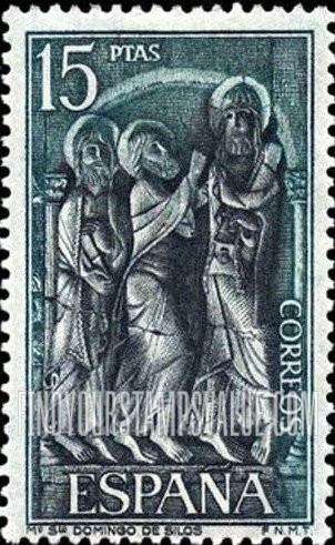 FindYourStampsValue: St. Domingo de Silos Monastery: Three saints, sculpture