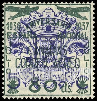 FindYourStampsValue: Revolutionary Overprints, Nationalist (Revolutionary) Forces, Canary Islands Air Post, Use via the Lufthansa Service