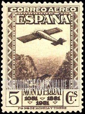 FindYourStampsValue: Air Post: Montserrat, Plane over Montserrat Pass