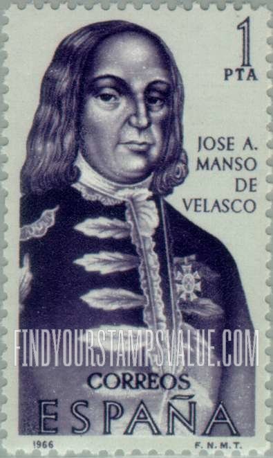 FindYourStampsValue: Builders of the New World: José A. Manso de Velasco