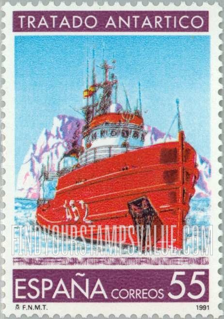 FindYourStampsValue: Antarctic Treaty, Research Ship A52