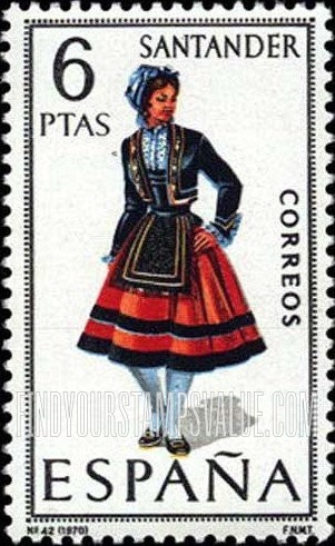 FindYourStampsValue: Regional Costumes Issue: Woman from Santander