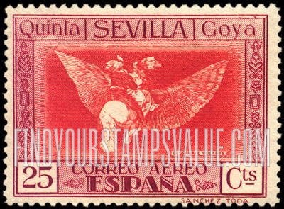 FindYourStampsValue: Air Post: Goya, Fantasy of Flight