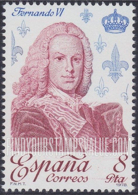 FindYourStampsValue: Rulers of Spain: Ferdinand VI