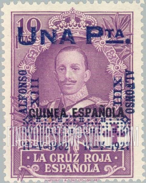 FindYourStampsValue: Semi-Postal: Coronation Silver Jubilee, On Spanish Guinea, King Alfonso XIII