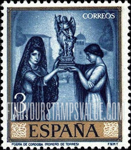 FindYourStampsValue: De Torres Paintings: “The Poem of Cordova” (two women holding statue of angel)